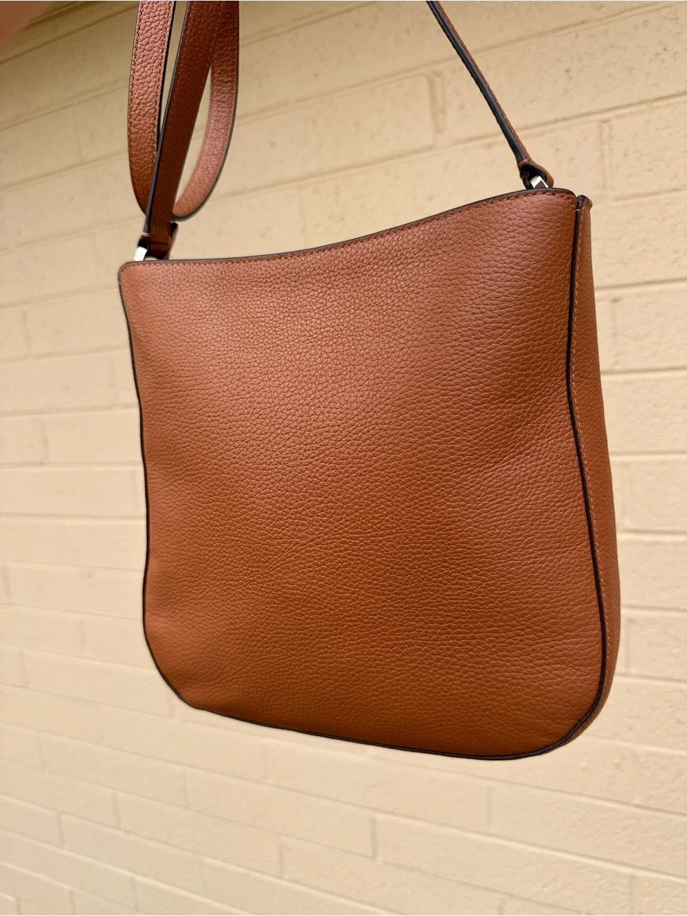 kate spade Pebbled Leather Crossbody — Cognac Brown